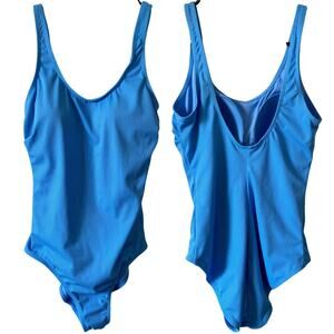 CATALINA Blue Ribbed One Piece Swimsuit Size Small Light Non-Removable Padding